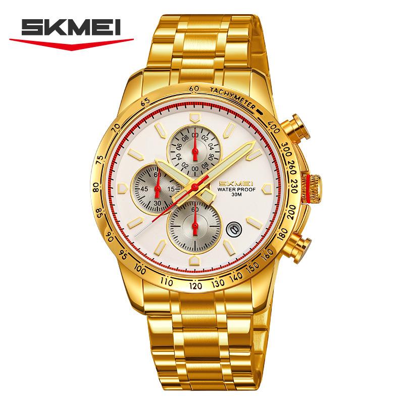 Luxury Men's Watches Stainless Steel Luminous Waterproof Men Wristwatch Chronograph Date Quartz Stylish Man Watch Reloj