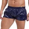 Pánské šortky s nízkým pasem, design s bočním rozparkem, jednobarevné, slim fit, lesklé trenýrky, plavky na plážovou párty u bazénu
