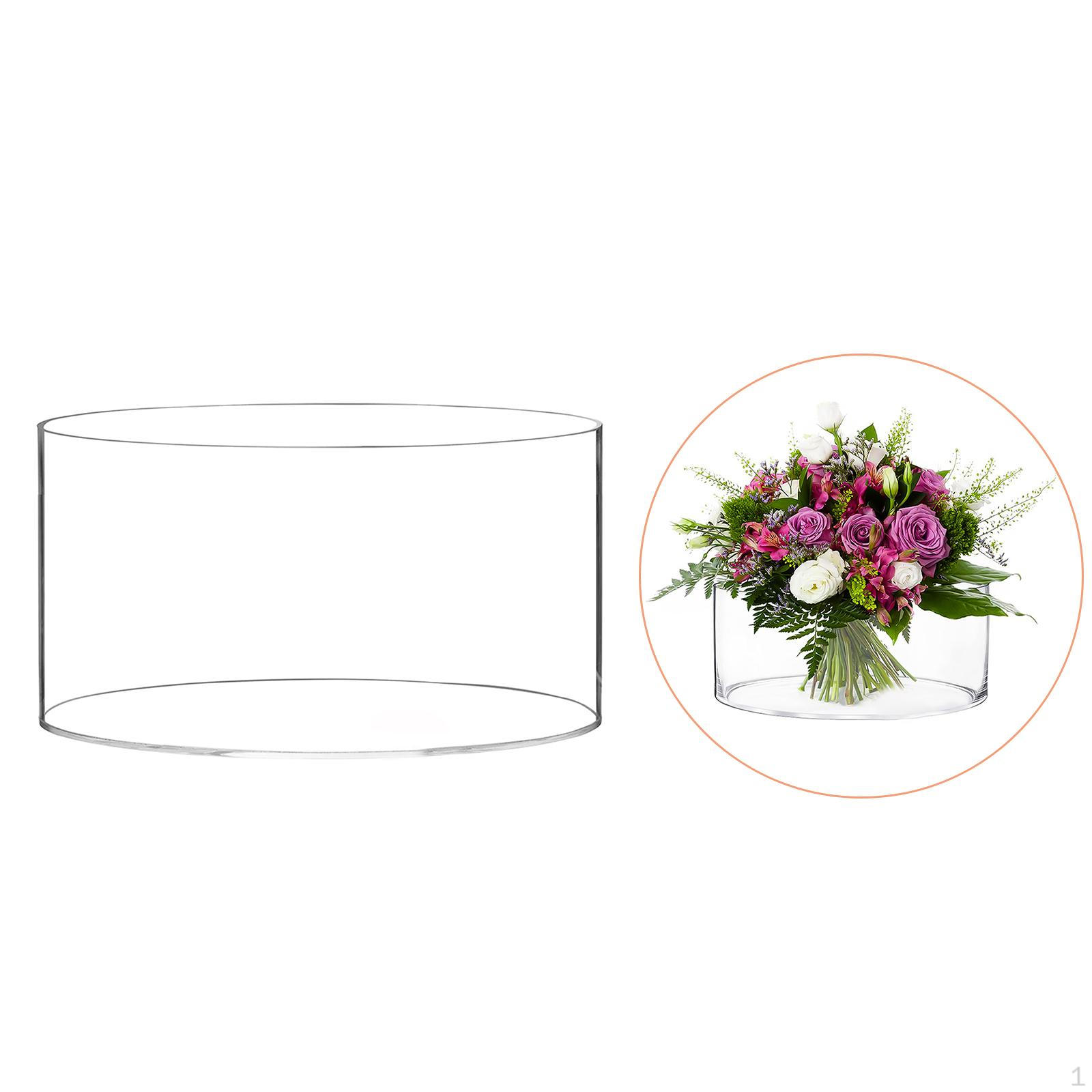 Acrylic Flower Vase Floral Arrangement Photo Prop Round Clear Vases Centerpieces for 25cmx25cmx10cm