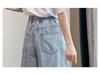 Plus Size High-Waisted Denim Capris - Summer Thin, Loose, Wide-Leg Mid-Length Pants (Fits Up to 200 Jin)
