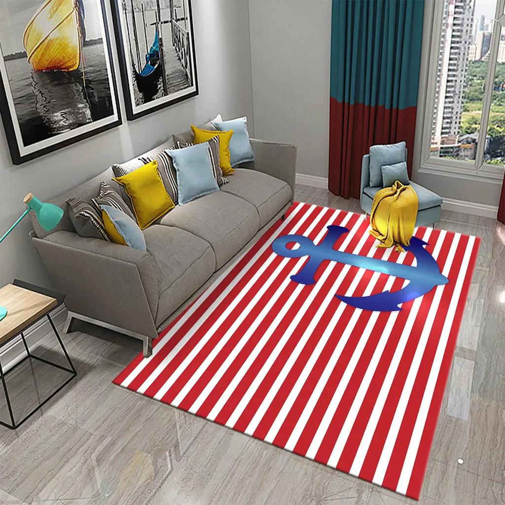 Anchor Carpet Sea Boat Decor Door Rugs for Living Room Bedroom Entrance Door Decor Area Rugs Kitchen Bathroom Non-slip Carpet