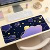 Cute Purple Star Cloud Print Gaming Mousepad Large Desk Mat AntiSlip Rubber Base Stitched Edge Keyboard Mat For Gamers Computer