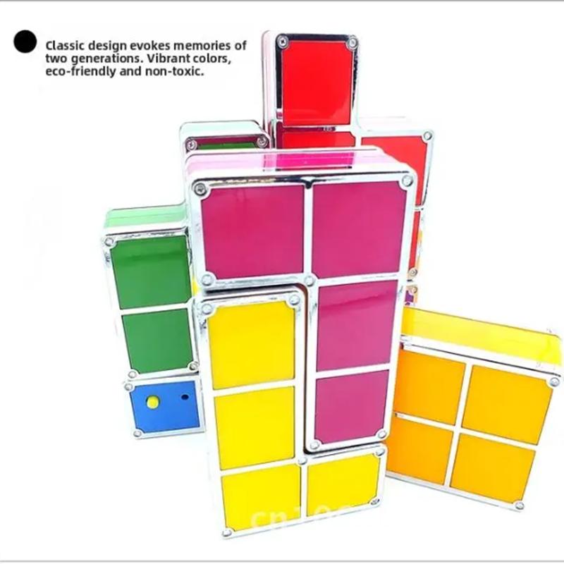Tetris Lampe für Kinder DIY Intellektuelle Entwicklungsspielzeug Kreatives LED-Licht mit 7 bunten Blöcken Tischlampe für Schlafzimmerdekoration