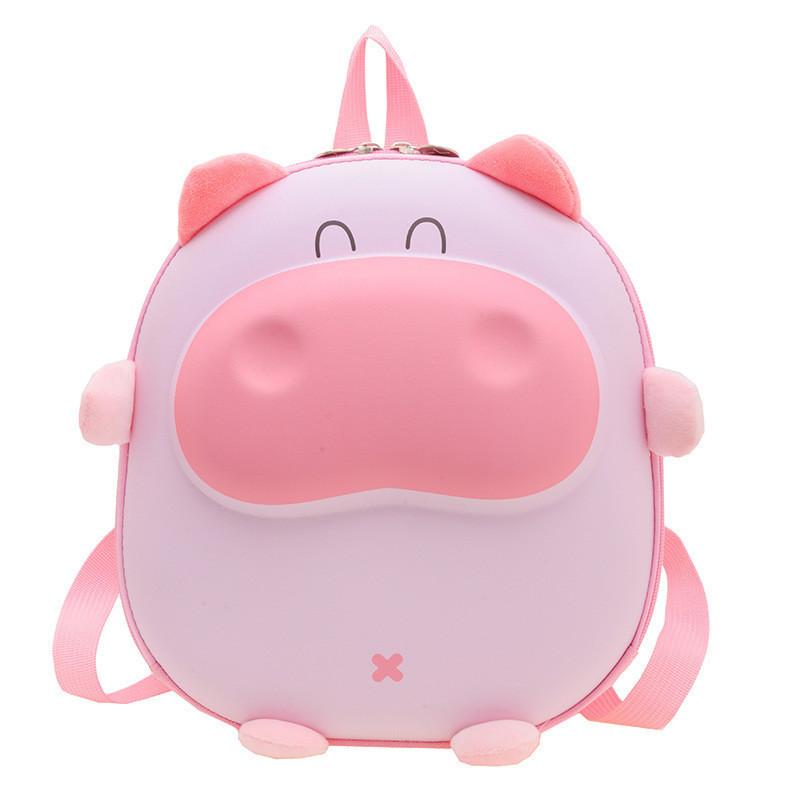 Cute Pig Design Kids Backpack For Preschool Boys And Girls Nylon Material