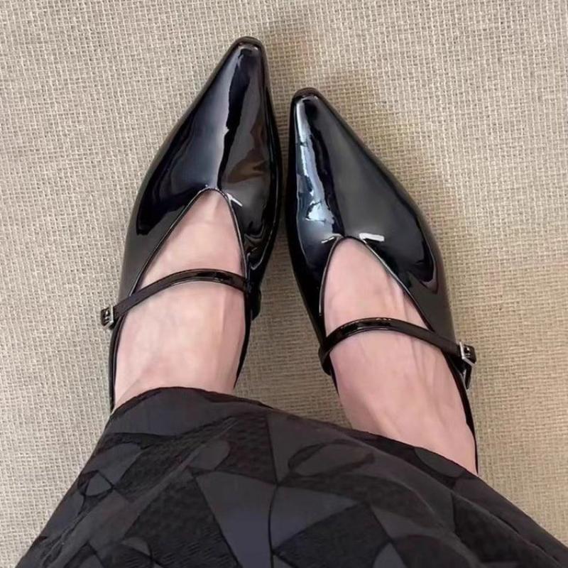 Fashion New Elegant Pointed Toe Women Mules Shoes Sexy Black Buckle Strap Traf Casual Party Ladies High Heels Sandals Summer Slingbacks