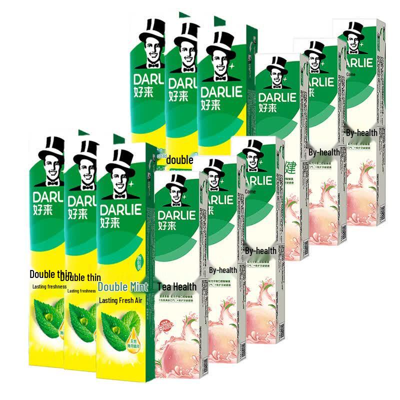 Darlie Double Mint & Tea Peach Toothpaste 12-Pack Combo