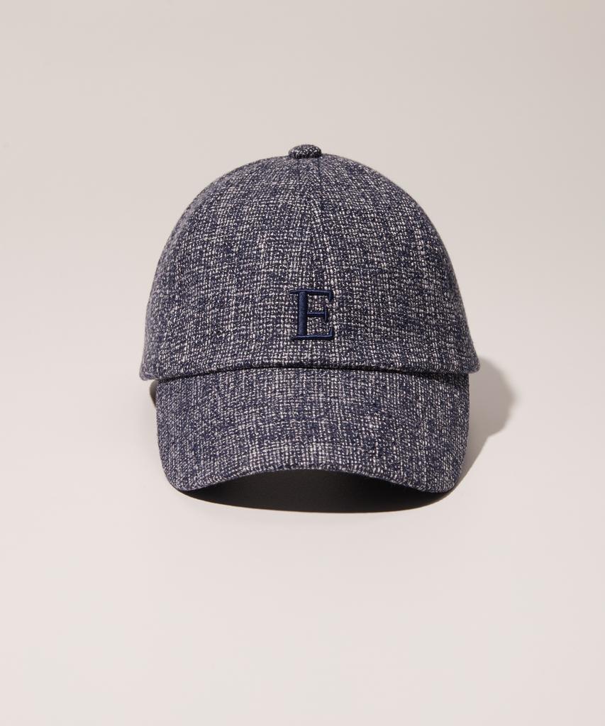 Inlichi Tweed Ball Cap - Navy (Blue Charcoal)