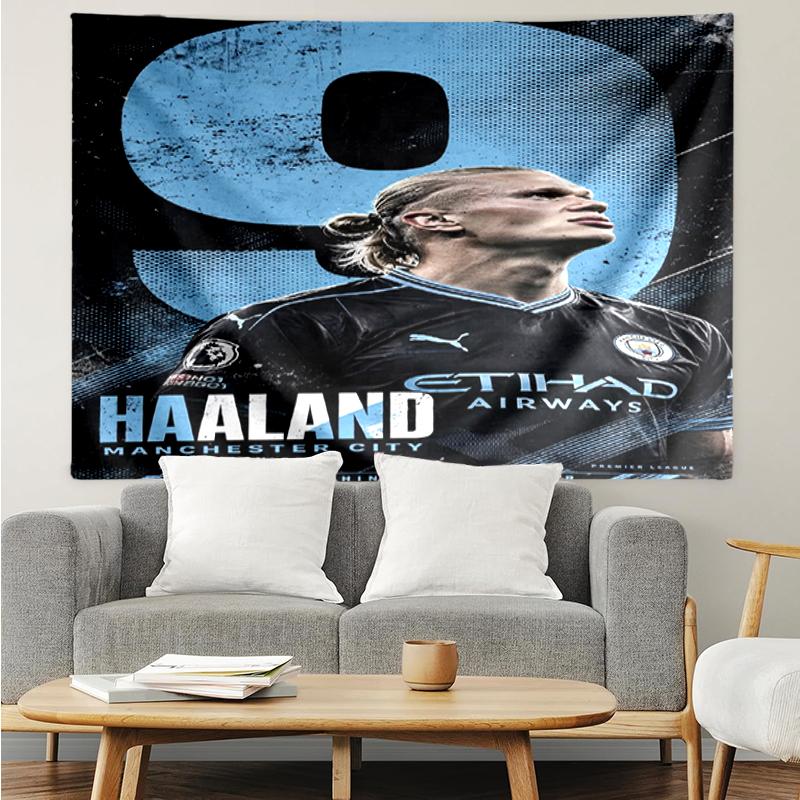 Manchester City Print Tapestry, Backdrop, Easy Setup, Ideal for Bedroom, Office & Living Room, with Aesthetic Wall Hanging Decor.