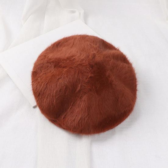 Women Painter Hat Solid Color Octagonal Dome Top Beret Hat Autumn Winter Warm Plush Hat Fashion Accessories