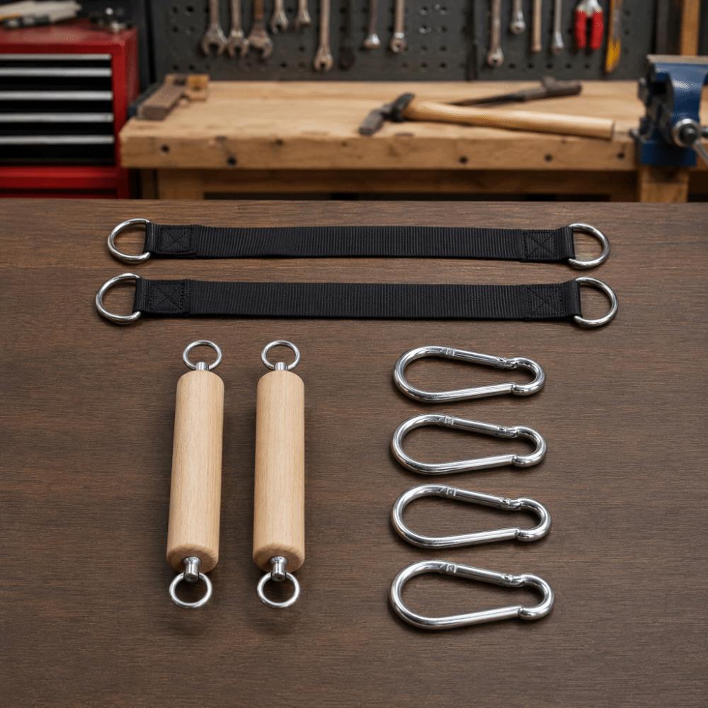 8pcs Double Ring Lat Pull Down Handle Tricep Rope Gym Exercise Handle Pull Up Handle  Home Gym