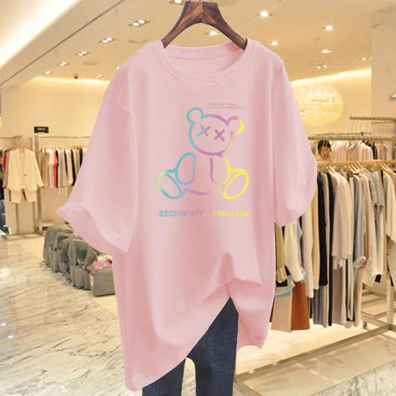 Heavy Cotton Foreign Bear Short-sleeved T-shirt for Men and Women Summer 2025 New Loose Couple Summer Top Tide
