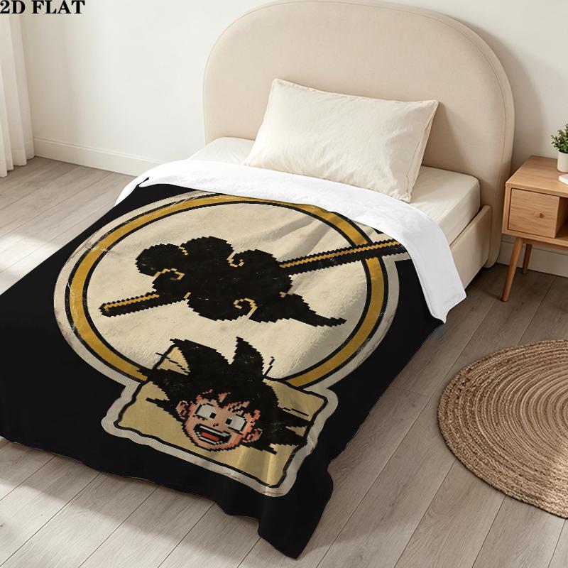 Goku Printed Flannel Blanket, soft throw for bedroom sofa, washable, Christmas present, great gift.