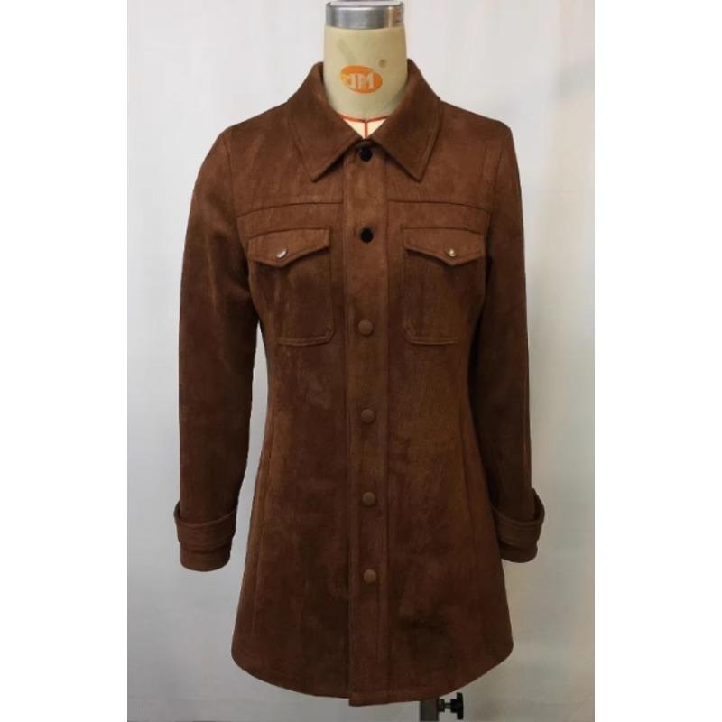 Women's Winter Button-Down Mid-Length Jacket Long Sleeve Turn-Up Cuffs Streetwear Office Daily Slim Fit Jacket