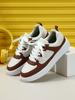 MCTIN Women Casual Shoes Breathable Platform Sneakers Couples Non Slip Leather Skateboard Shoes