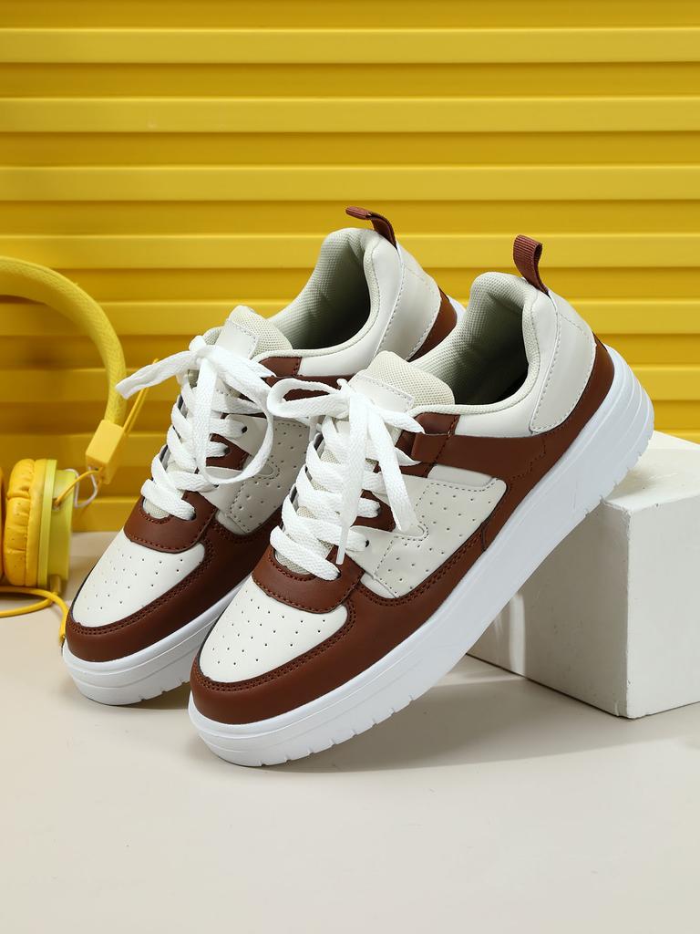 MCTIN Kadın rahat ayakkabılar nefes alabilen platform spor ayakkabı çiftler kaymaz deri kaykay ayakkabı