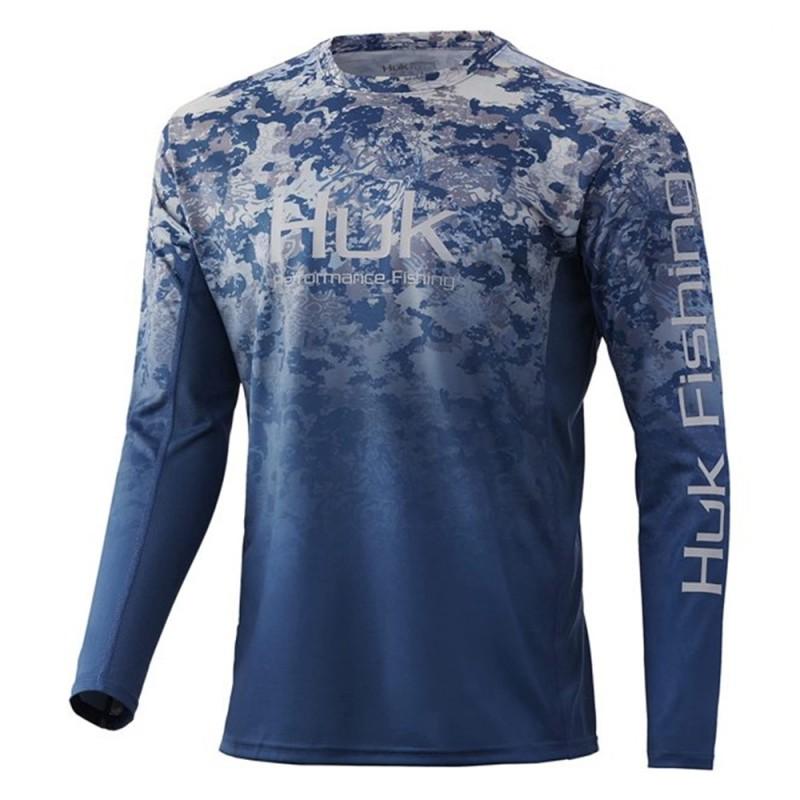 Mens Quick-Dry UV Protection Fishing Shirt Long Sleeve Breathable Outdoor Performance Top Summer Angling