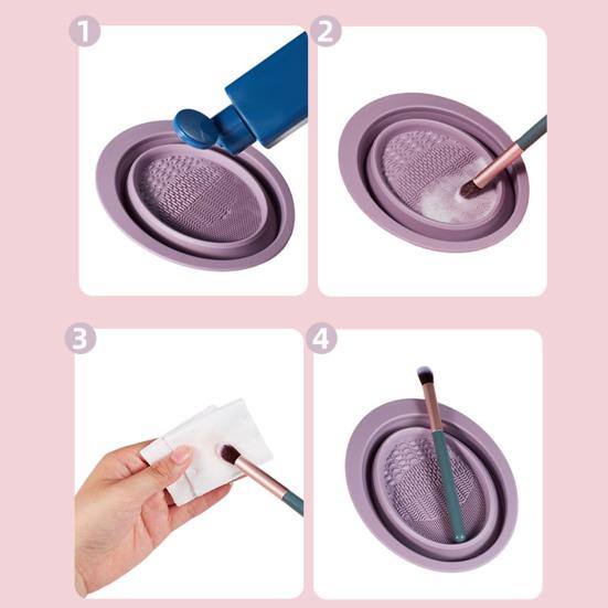 Yousheng Brush Cleaner Professional Reused Multifunctional Wide Application Leak-Proof Cosmetics Tool Portable Makeup Brush Cleaner Bowl for Travel