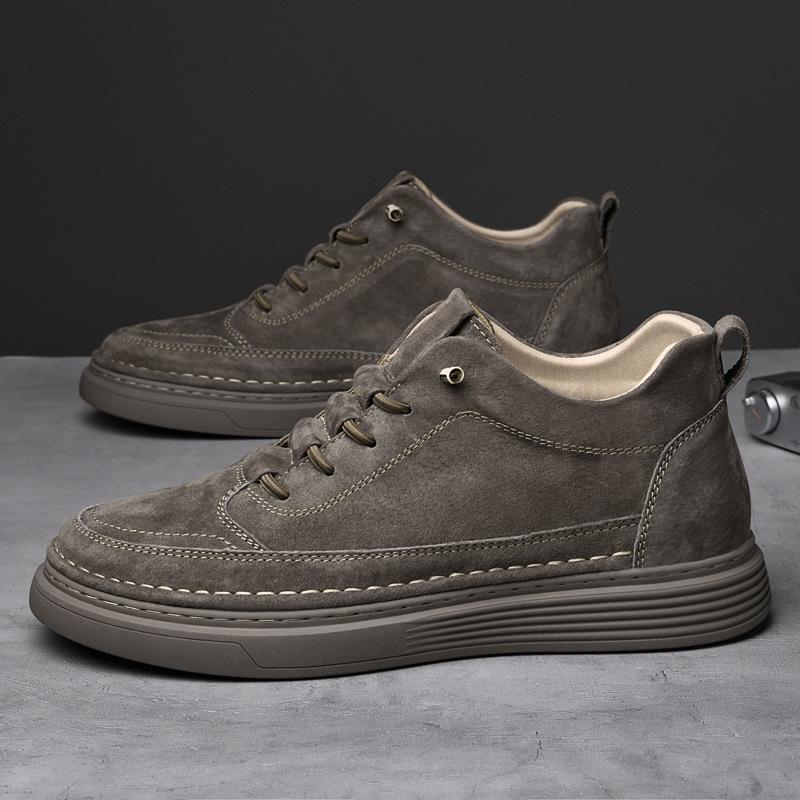 Men's shoes 2025 summer new men's platform light luxury waterproof lace-up free board shoes fashion trend platform casual shoes