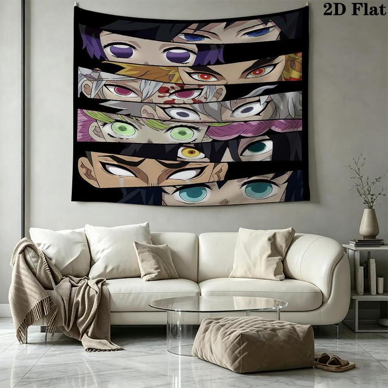 Demon Slayer Wall Tapestry Aesthetic Wall Hanging Printed Fabric Blanket Decorative Tapestries For Bedroom Living Room Home Decor