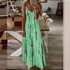 LYRIA Women's Casual Loose V-neck Tie Dye Printed Spaghetti Maxi Dress Summer Beach Vacation Long Dress 5XL