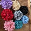 Silk Feeling Hair Tie Flower Ruched Hair Catch Hair Holder Scrunchies Hair Rope