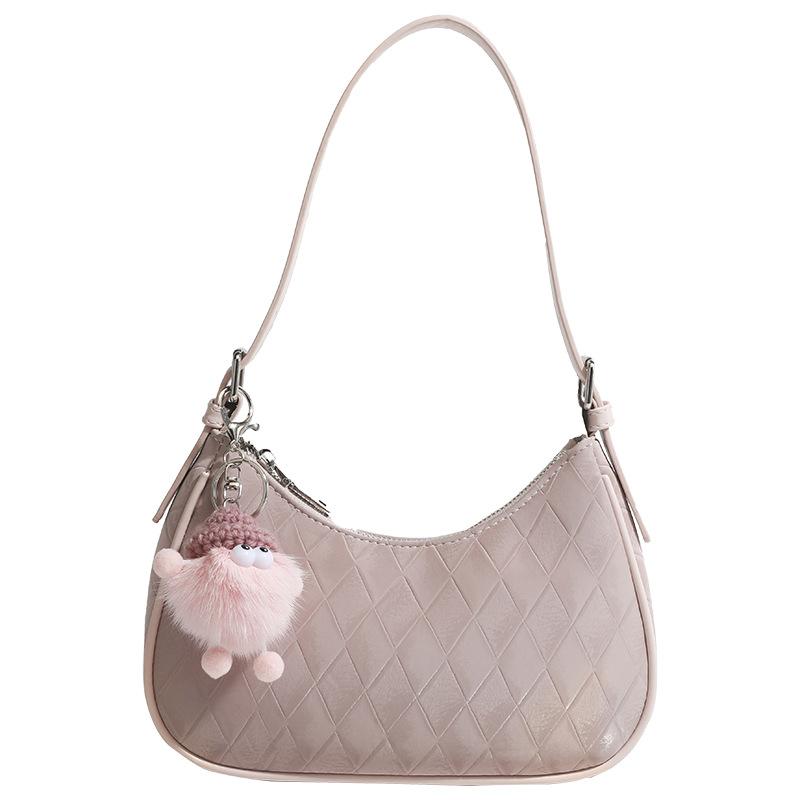 Light Luxury Korean Version Sweet Spring New High End Textured One Shoulder Crossbody Bag Niche Fashion Versatile Armpit Bag Crescent Bag