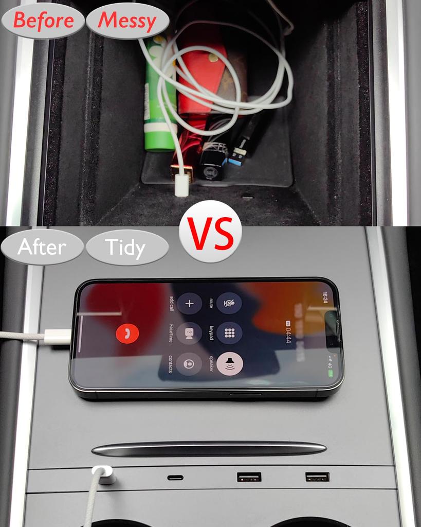 Center Console USB Hub for Tesla Model Y Tesla Model 3 Fast Charging Tesla Phone Tesla Model OEM Fit Center Console (2021-2024) & (2021-2023) - USB-C