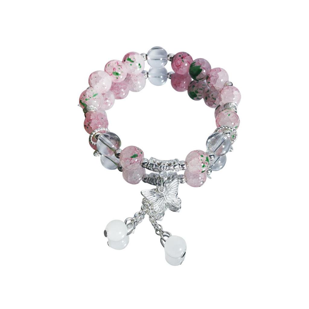 Elegant Crystal Butterfly Beaded Bracelet