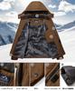 TACVASEN Casual Mountain Parka with Fleece Windproof and Plus Includes Size 3XL Lining, Waterproof, Size, Hat, Coffee,
