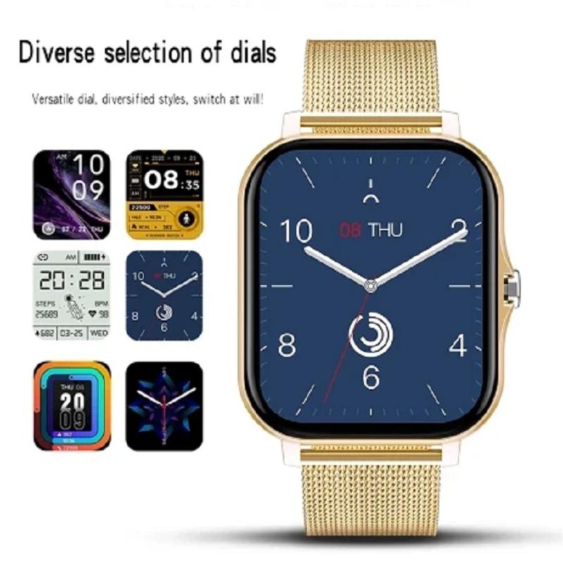 Smartwatch Men Women Sports Fitness Health Rate Monitor Bluetooth Call Digital Metal Gift Full Touch Gold Smart Watch