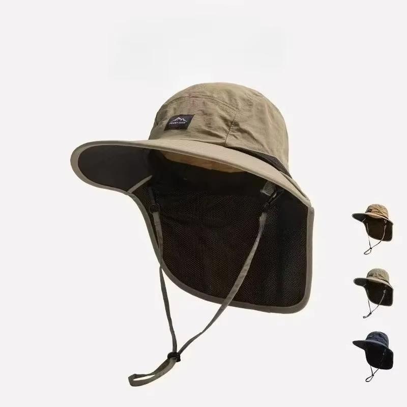 Eimerhut mit Nackenschutz UV-Schutz Sonnenhut für Outdoor-Wanderungen, Herren-Sonnenhut Sommerhut, Geeignet für Wandern und Angeln