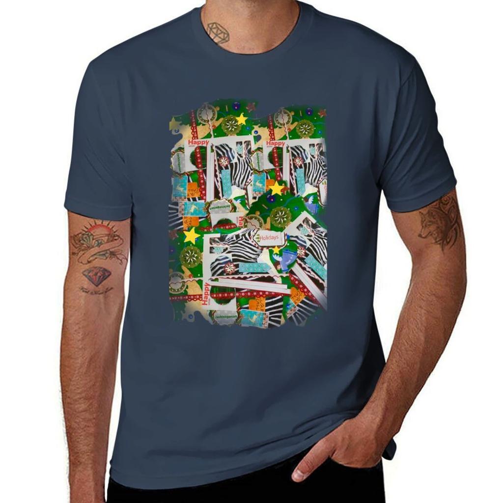 Happy Zebra Holidays Tshirt Plus Size Gym Sports Tshirt