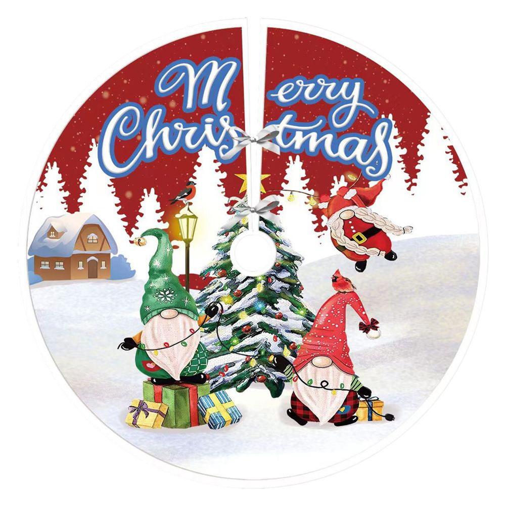 Protective Christmas Tree Skirt Mat Cover 90CM Diameter for Xmas Decor