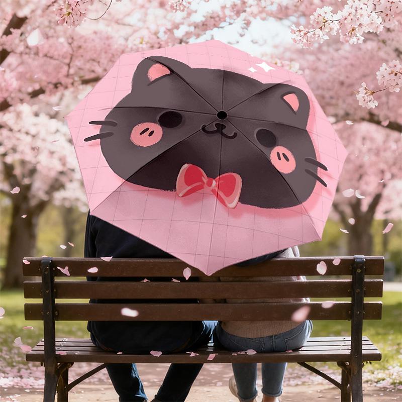 Kawaii Cat Bow Tie Umbrella: Cute Design, Automatic Opening & Closing, Outdoor Travel Essential, Lightweight & Durable 018