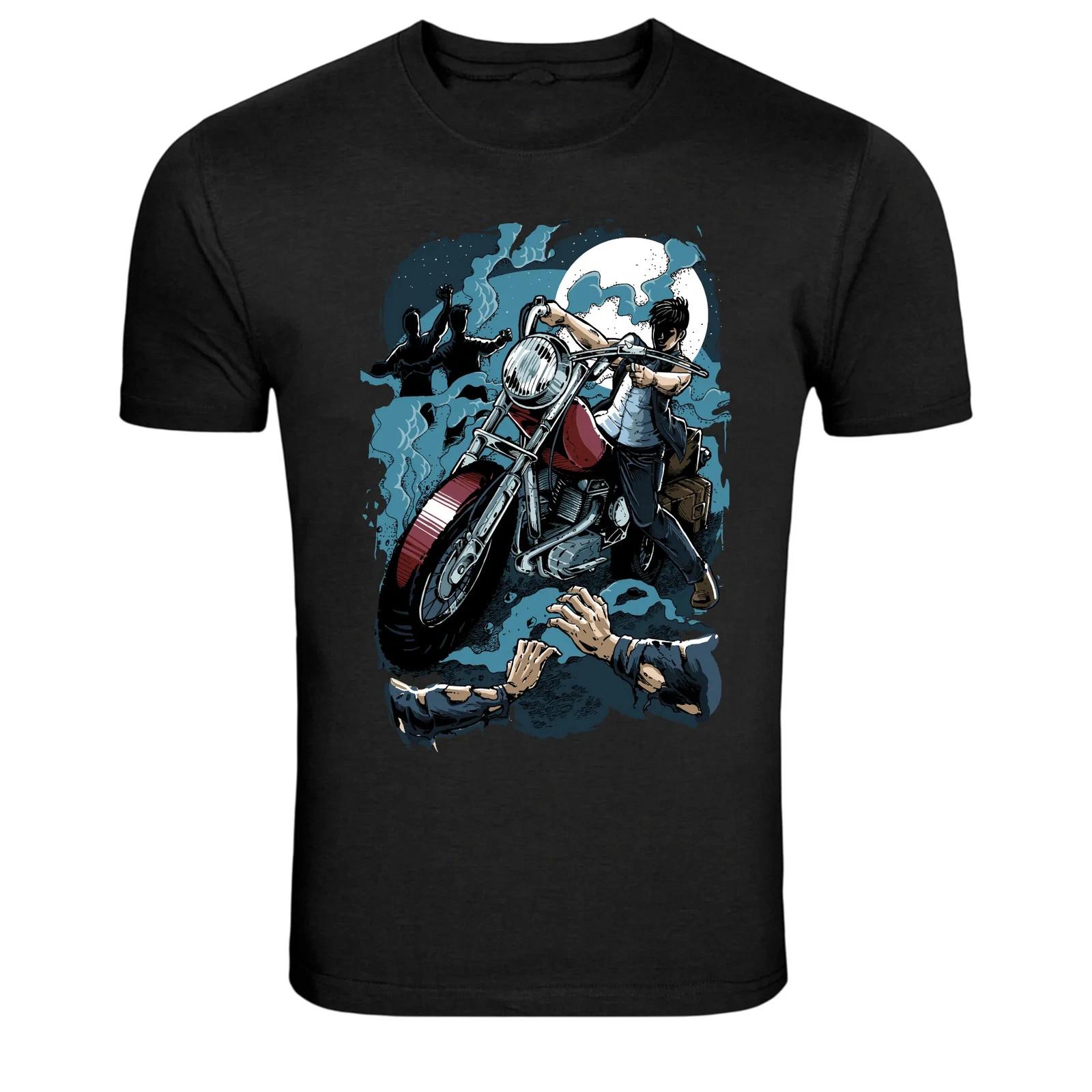 Chopper Motorcycle Rider Zombie Apocalypse Biker Graphic T-Shirt XS