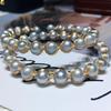 Vergoldetes Süßwasserperlenarmband, 6-7mm, Verstellbar, Schlichter und Eleganter Stil 043