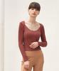 Reina Mora High-Low Ribbed Long Sleeve Sinabar