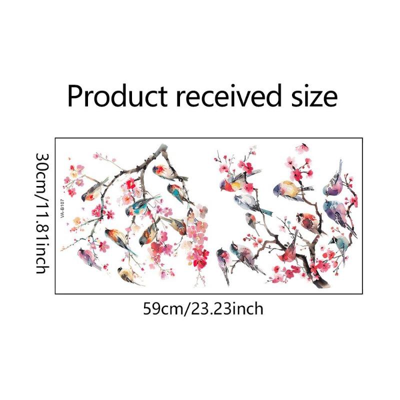 Dwustronna kolorowa naklejka ścienna z motylem i kwiatami, elektrostatyczna pasta do szyb okiennych, widoczna dekoracyjna naklejka ścienna