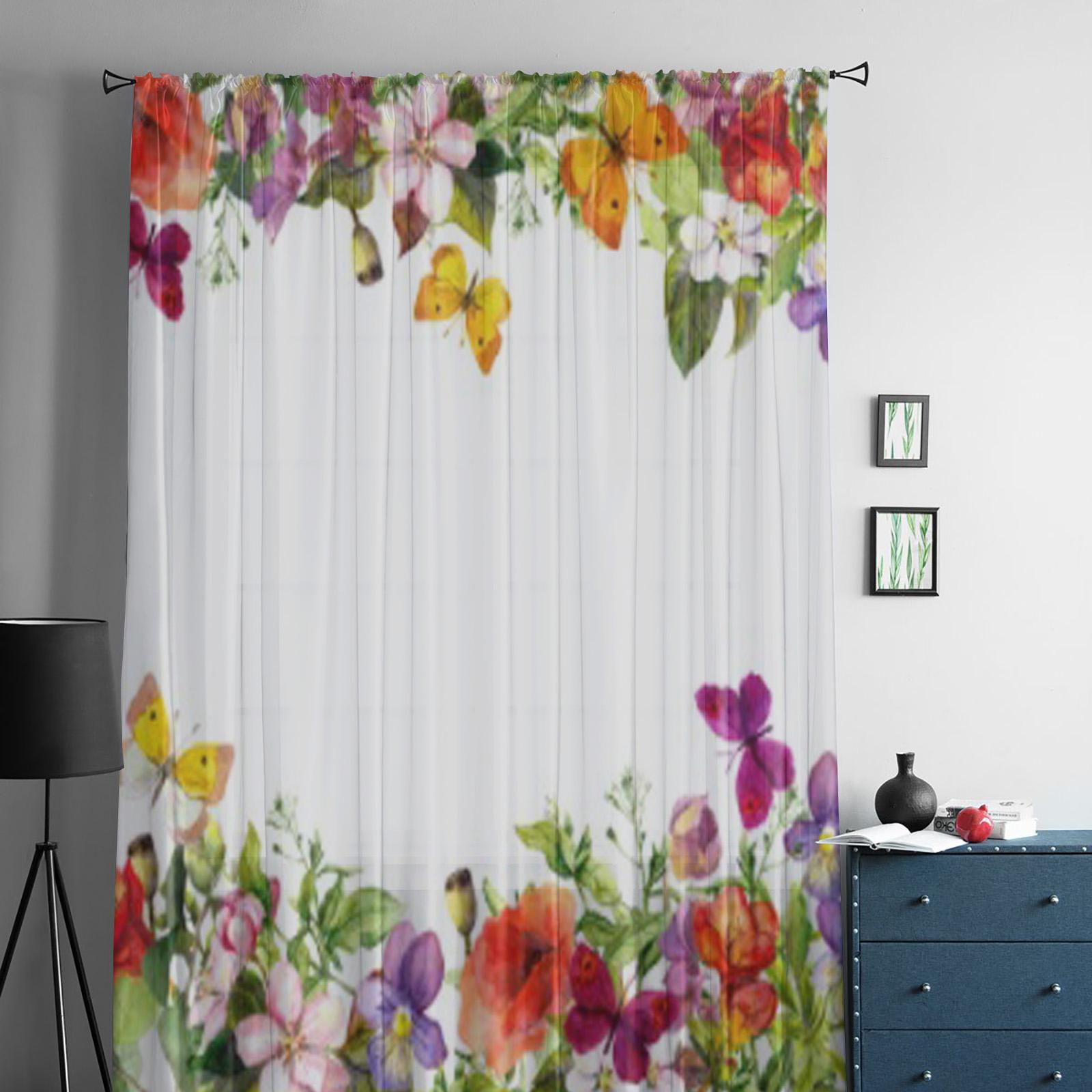 Бесшовный акварельный летний луг с бабочками — фото 2