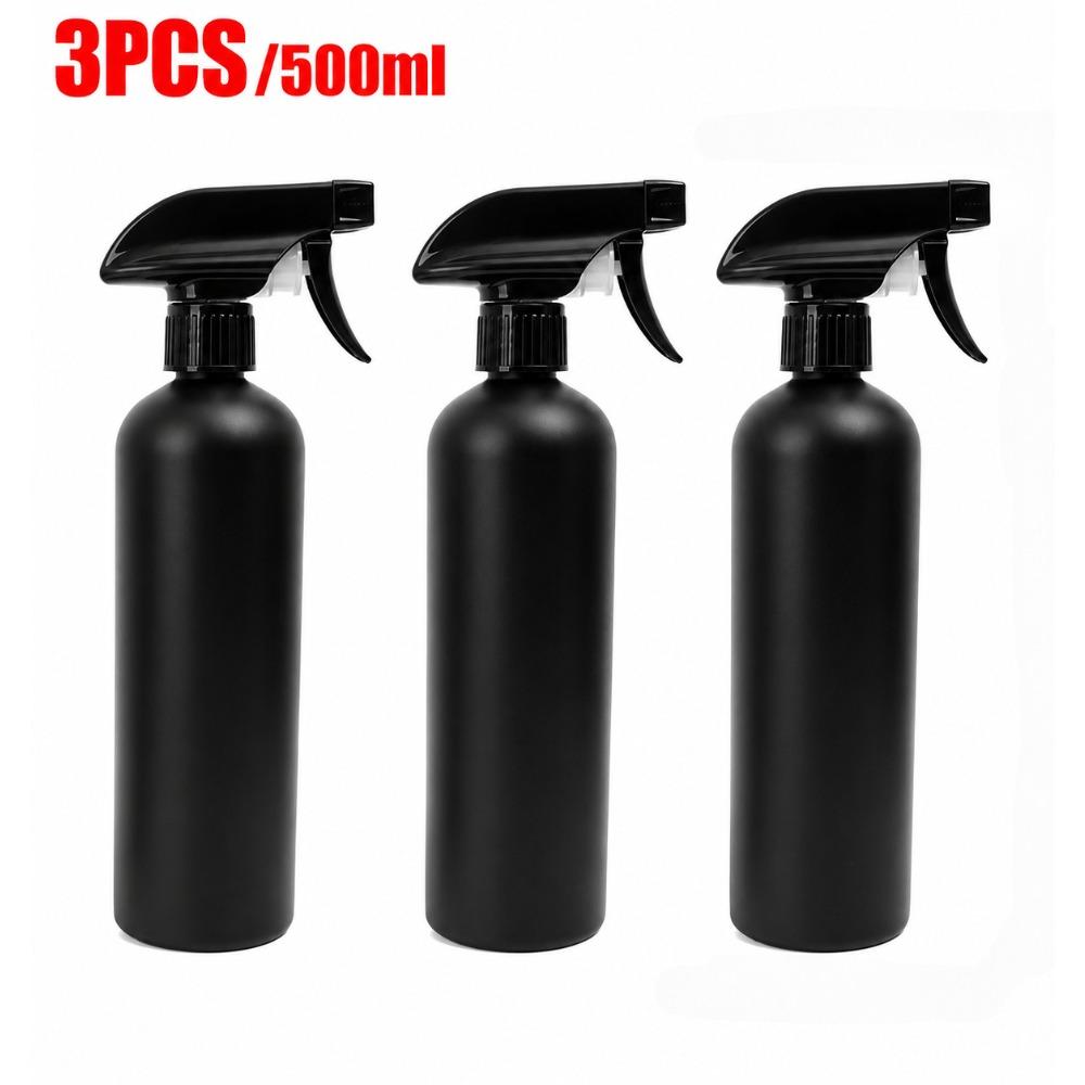 Refillable Black HDPE Mist Spray Bottle Portable Water Sprayer for Salon Barber Plant Care Household Cleaning and Gardening Use