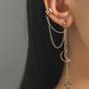 Geometric Zircon Tassel Ear Clips: Stylish No-Pierce Earrings for Women