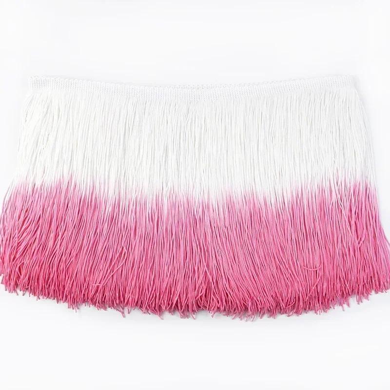 Meetee 2/3/5M 20cm Coloured Fringe Tassel Clothing Curtain Lace Trim Webbing Ribbons for Sewing Latin Dress Fabric Accessories