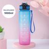 Gradient Color 1L Sports Water Bottle with Straw - Large Capacity Outdoor Plastic Space Cup