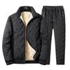 Winter Warm Anzug Herren Zweiteiliges Set Herbst Winter Verdickt Lässige Hose Warme Jacke Pullover Jacken Mann