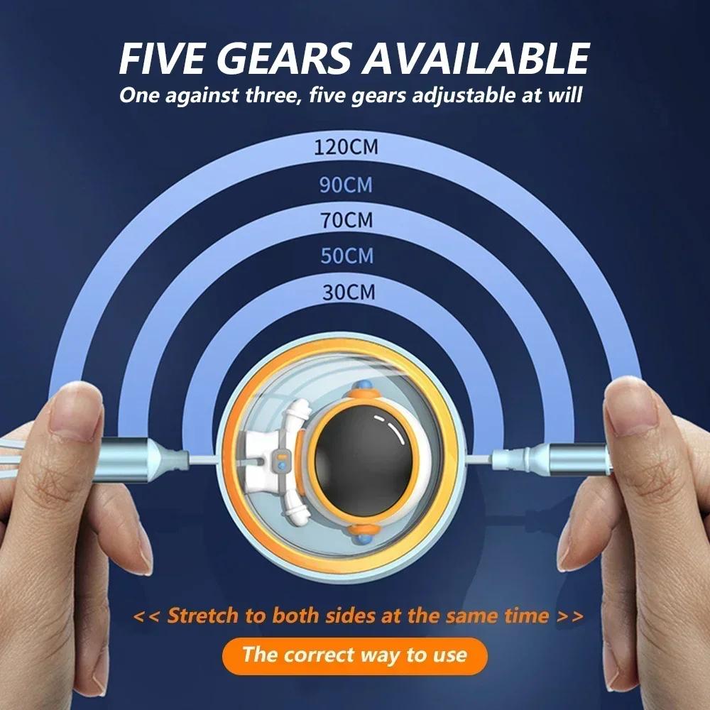 NNBILI 3 In 1 6A 100W USB Cable For ios/Type C/Micro USB Fast Charging Cable For iPhone Samsung Charger Telescopic Quick Charge