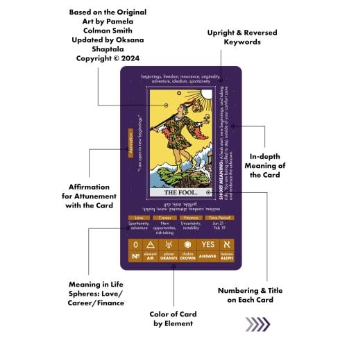 Wyspell Learning Tarot - Meaningful Tarot Cards - Meaningful Beginner Tarot Deck - Beginner Cards with Guidebook