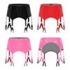 Womens Glossy PU Garter Belt Showing Butt Suspender Straps Metal Clips Extra Miniskirt Waist Belt