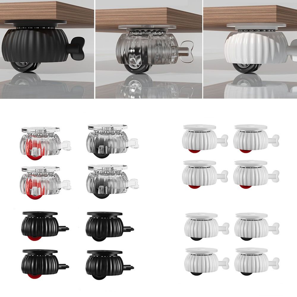 4Pcs Heavy Duty Universal Wheel Soft Rubber Furniture Caster Universal Swivel Caster Office Chair