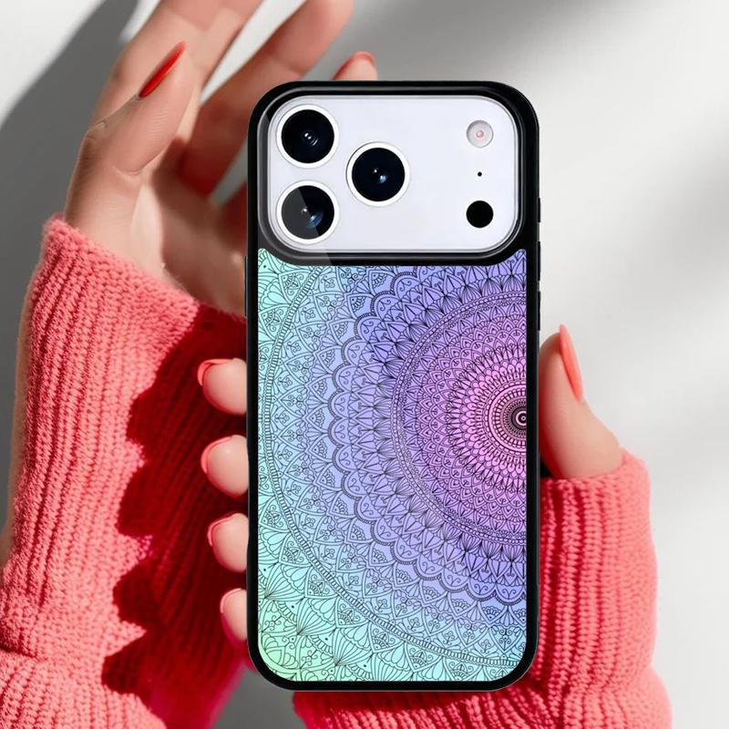 Mandala Pattern Phone Case for iPhone 17 16 15 14 13 Pro Max Back Cover for 12 11 Pro Coque