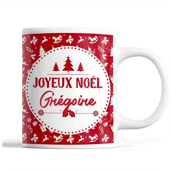 Mug - Noël Grégoire Rouge - Imprimé Recto/Verso - Résistant Lave-Vaisselle - 325 ml